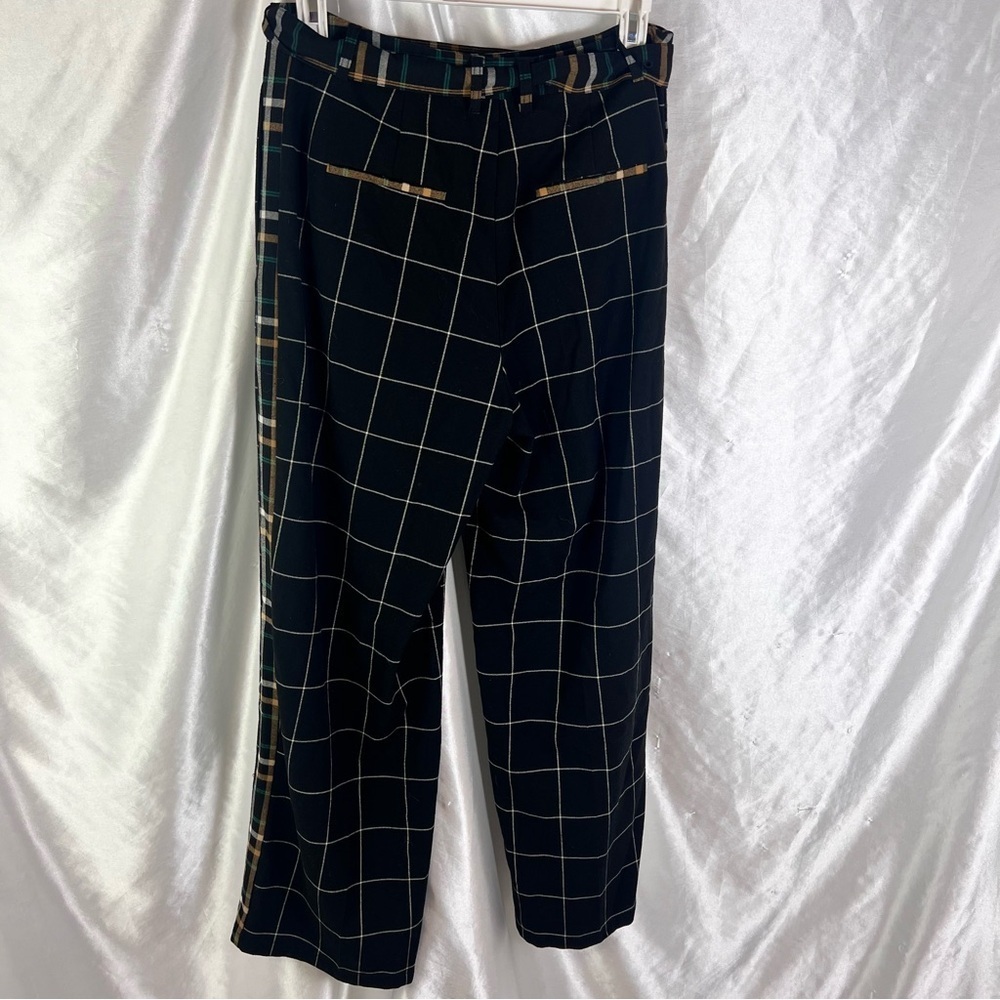 Who What Wear Black Contrast Plaid Wide-Leg Pants – Trendy & Tailored (Size 14) - Picture 4 of 9